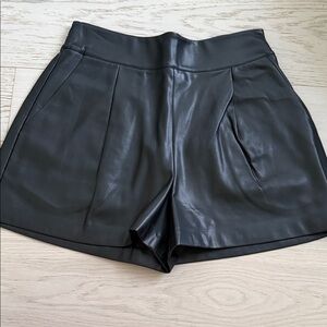 Susana Monaco Black High Waist Leather Shorts